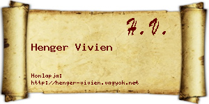 Henger Vivien névjegykártya